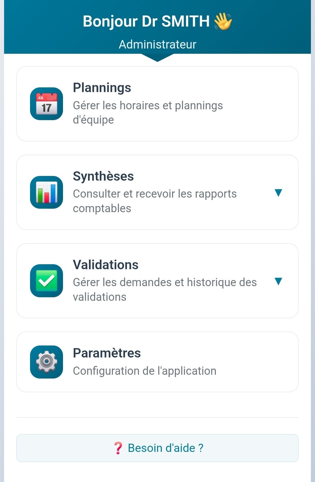 Tableau de bord administrateur